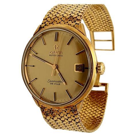 omega gold diamond watch vintage|vintage omega solid gold watch.